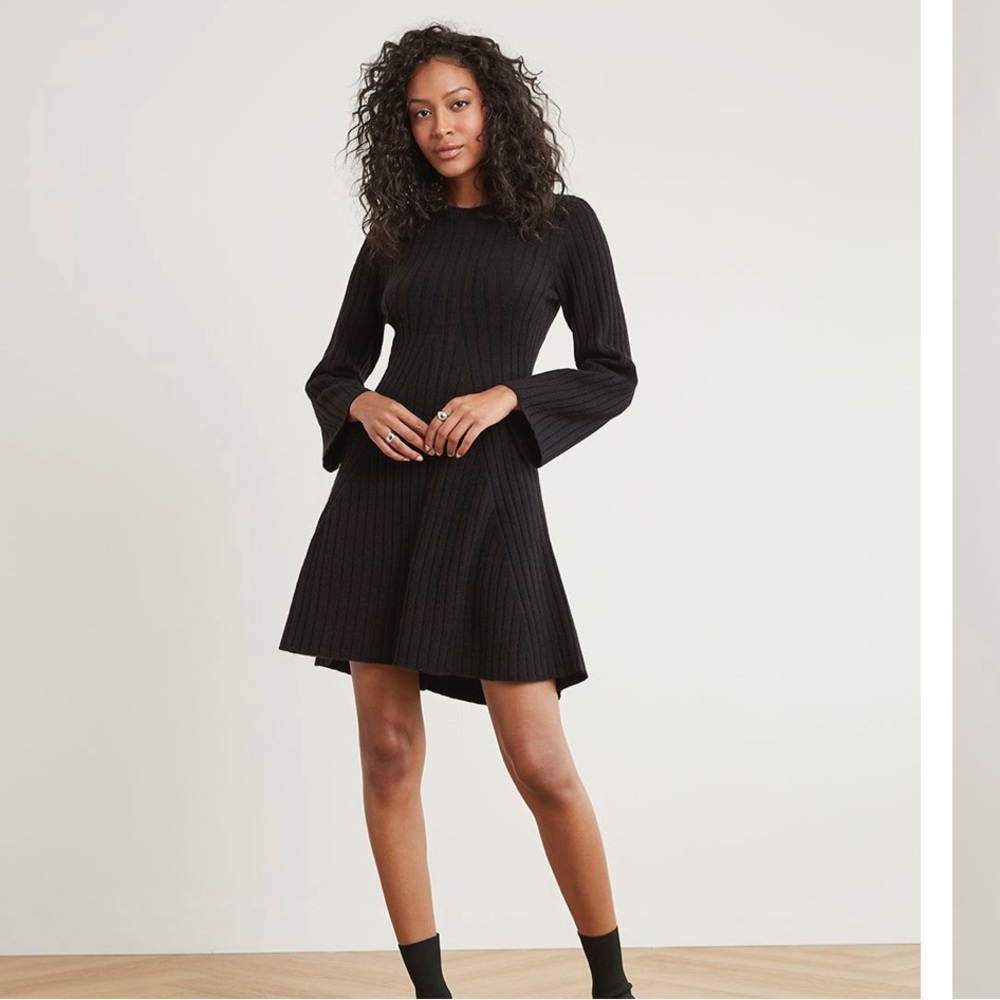 RW and CO Long-Sleeve Ribbed Sweater Dress